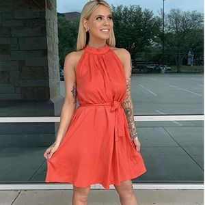 Halter sleeveless mini dress